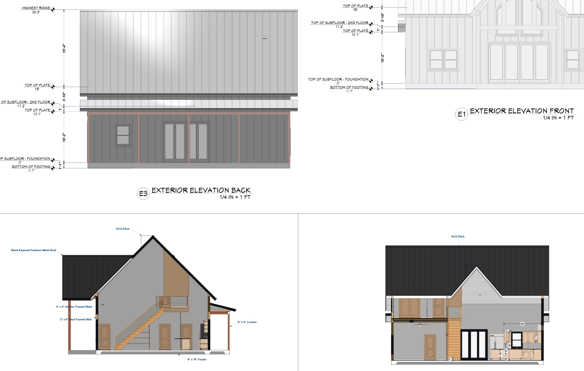 Plan CP003 - Cozy Modern House Plan with Vaulted Ceilings, 2 Bedrooms, and 2.5 Baths
