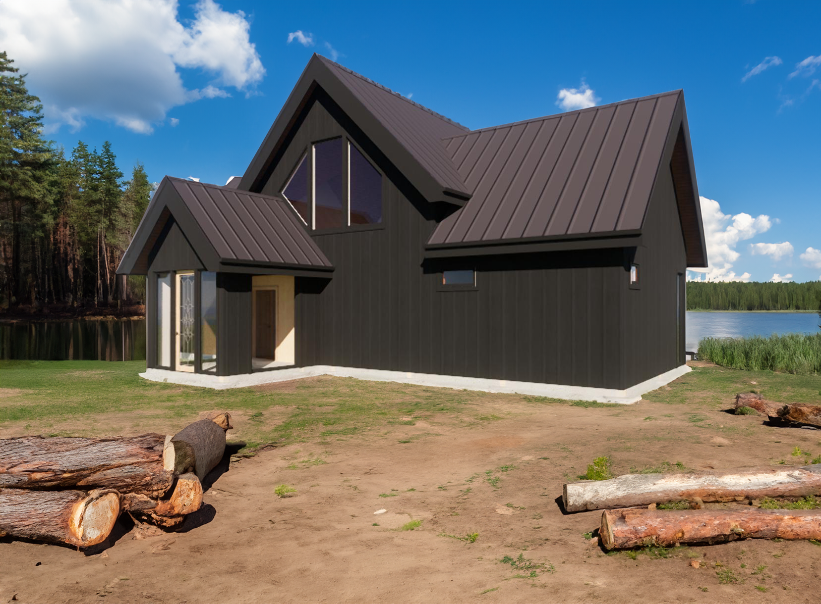 Plan BD021 - Stylish 1060 SqFt Lakehouse-Themed Barndominium with 233 SqFt Loft by Buckeye Plans
