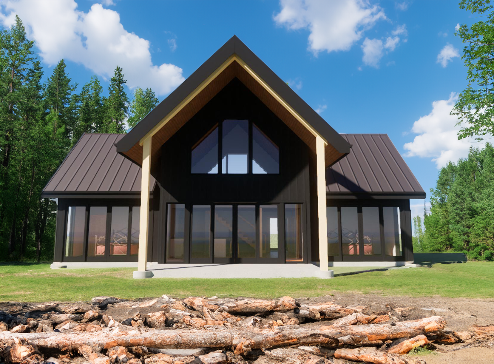 Plan BD021 - Stylish 1060 SqFt Lakehouse-Themed Barndominium with 233 SqFt Loft by Buckeye Plans