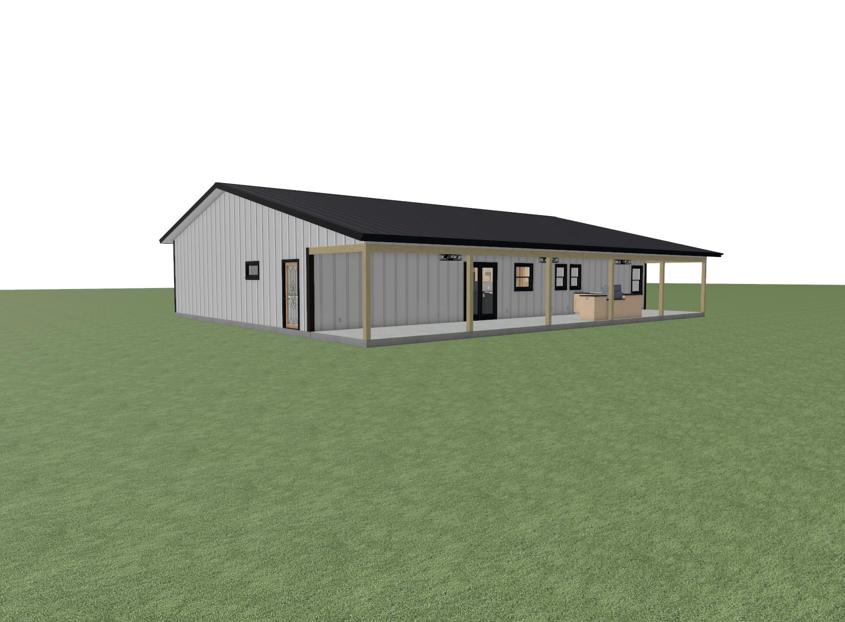 Plan BD037 - 2400 Sq Ft 4 Bedroom Barndominium Plan with Play Room