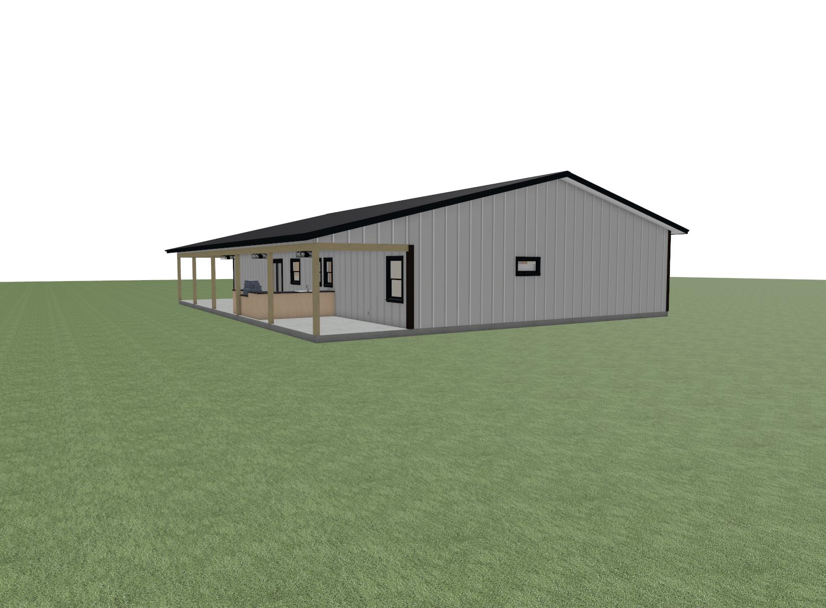 Plan BD037 - 2400 Sq Ft 4 Bedroom Barndominium Plan with Play Room