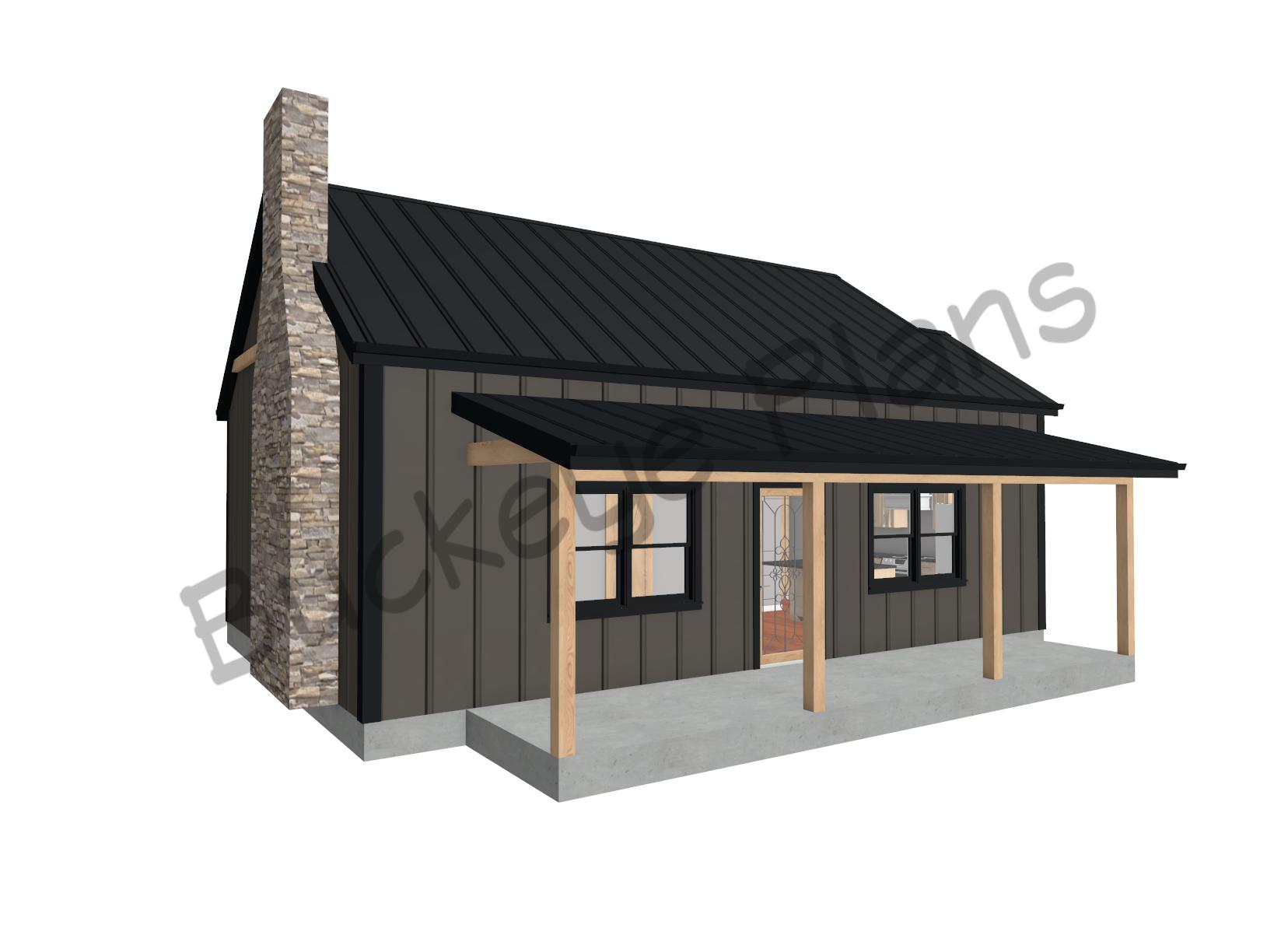 Plan BD039 - Buckeye Plans - Cozy 754 Sq Ft Home