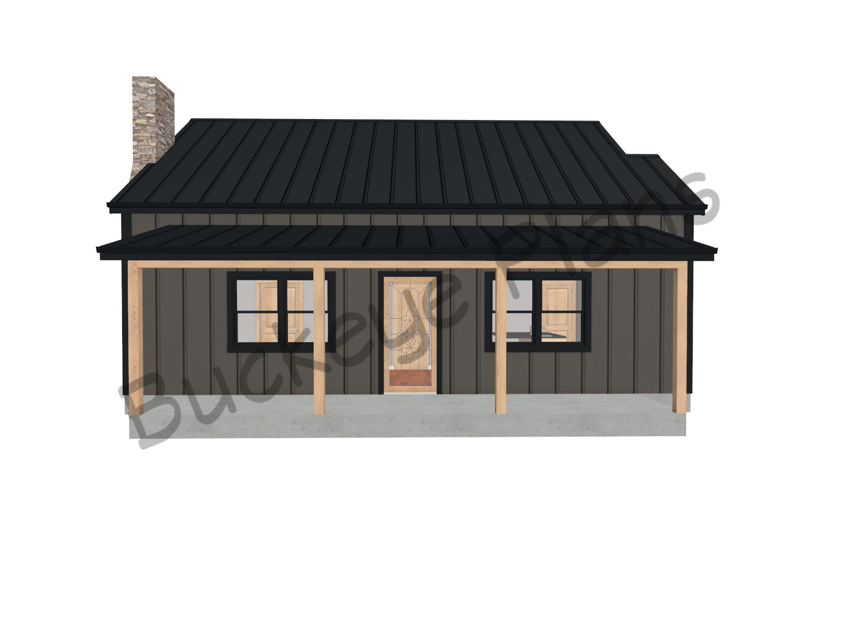 Plan BD039 - Buckeye Plans - Cozy 754 Sq Ft Home