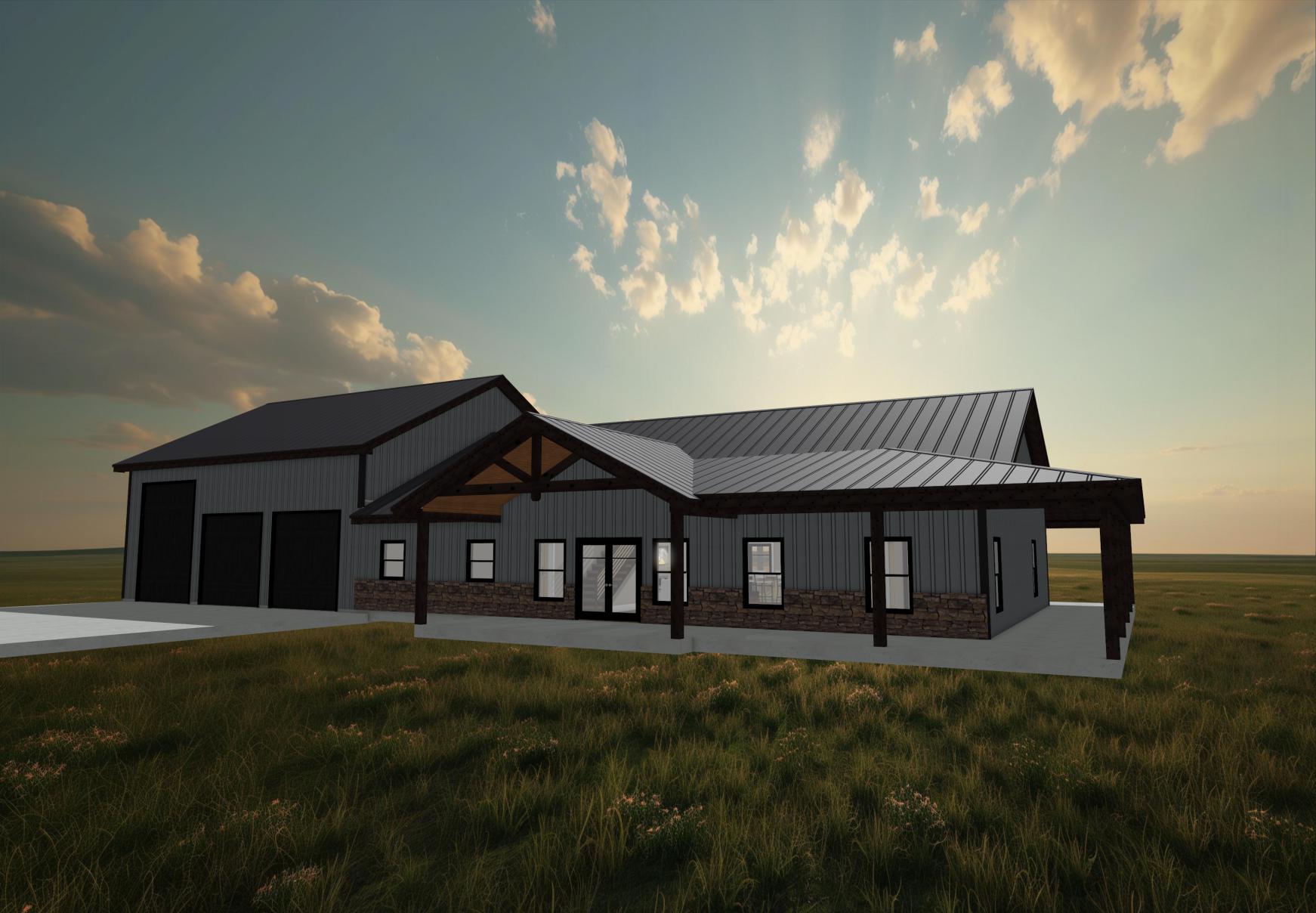 Modern Farmhouse with Open-Concept Living - Plan BD046 