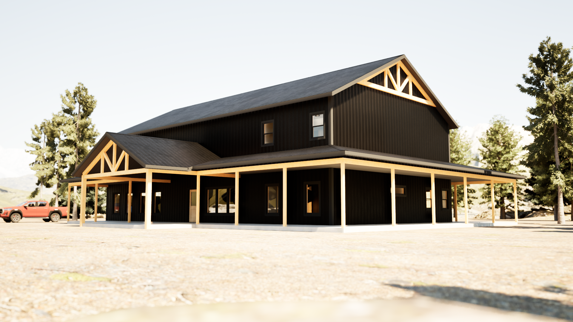 The Flores Barndominium Plans - Spacious 2-Story Design with Modern Farmhouse Charm - Plan BD033