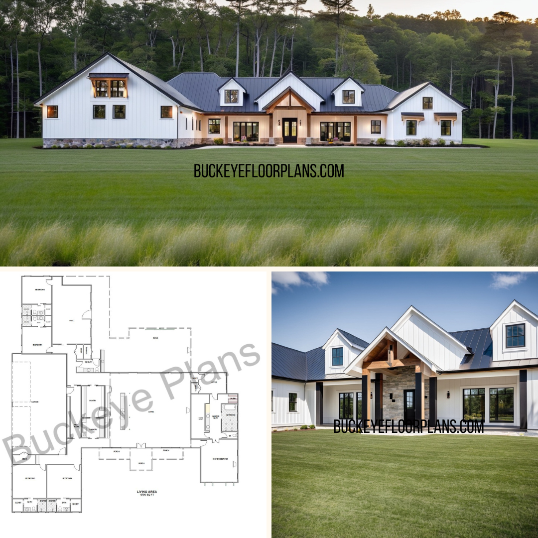 5-Bedroom Farmhouse Plan