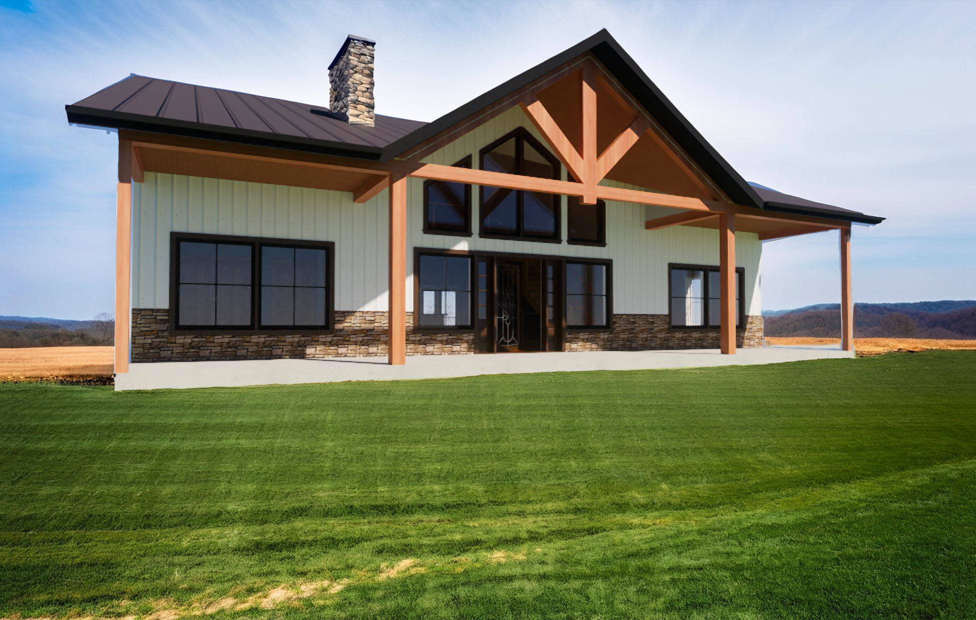 Plan #BBSBP1: A Stunning 1,696 SqFt Modern Barndominium