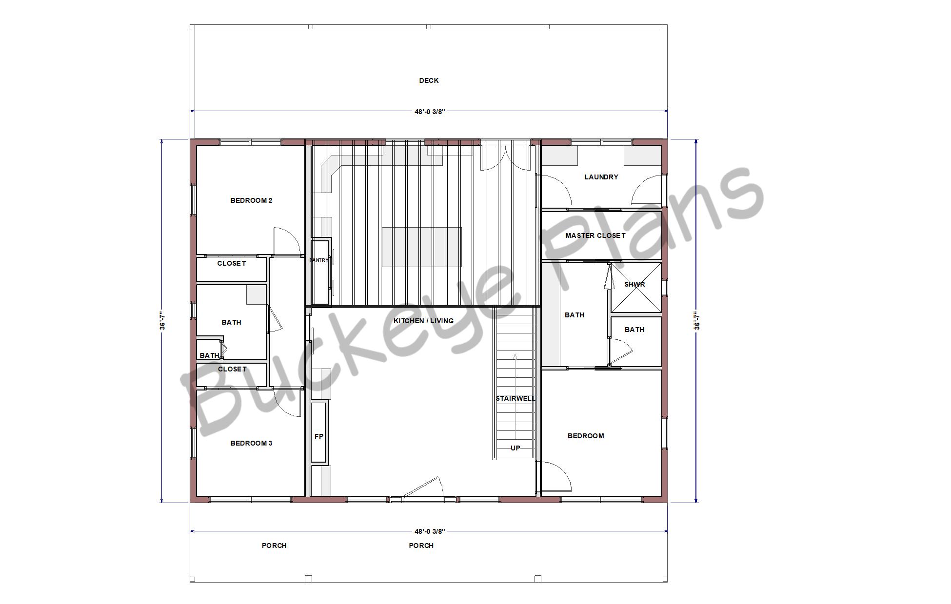  Plan #BBSBP1: A Stunning 1,696 SqFt Modern Barndominium