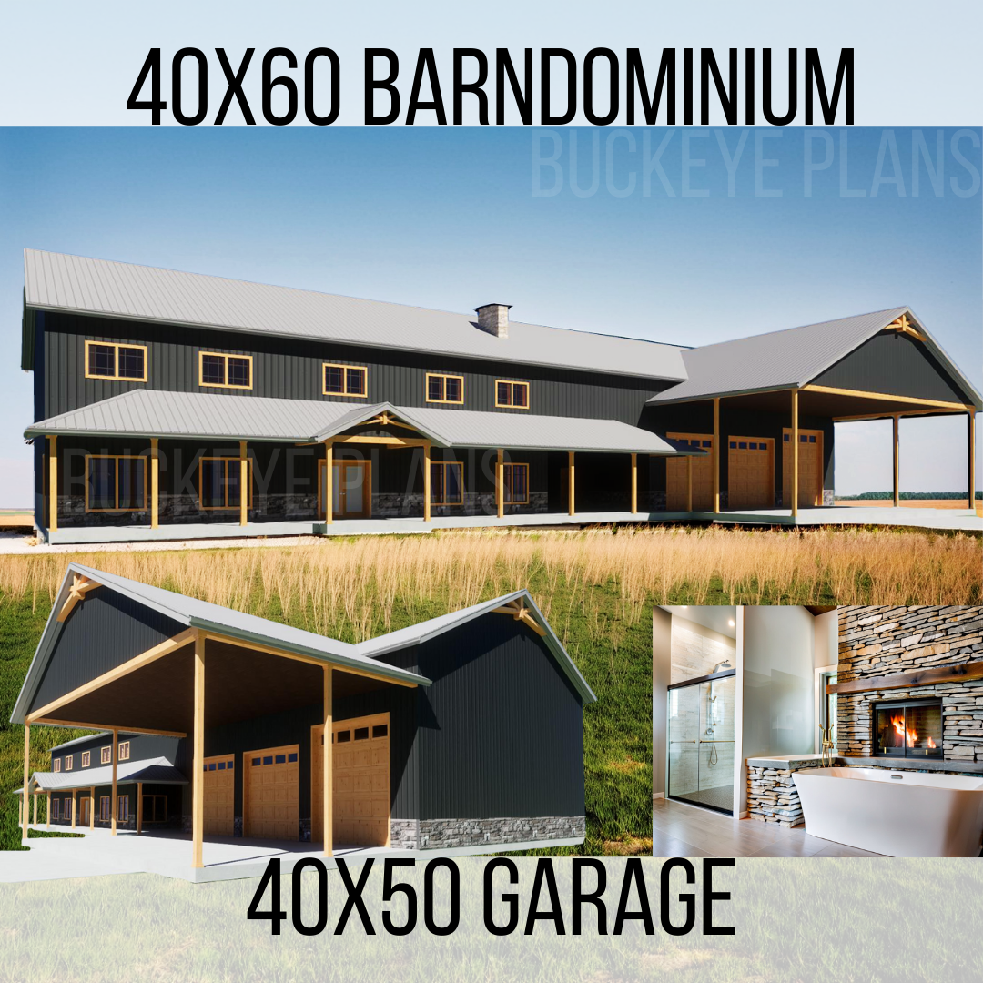 4,632 Square Feet 3-4 Bedroom Barndominium with Breezeway to Attached Shop – Versatile Home and Workspace Design