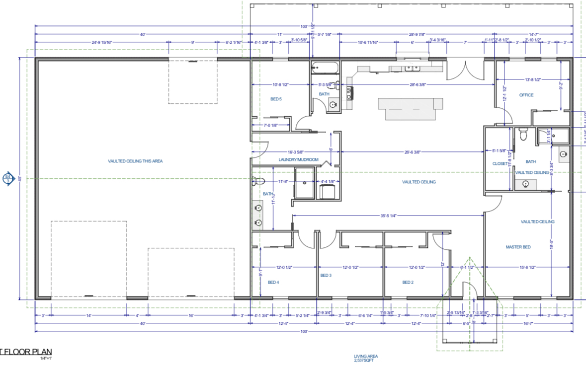 2,537sqft Barndominium - Plan Name: Rosson