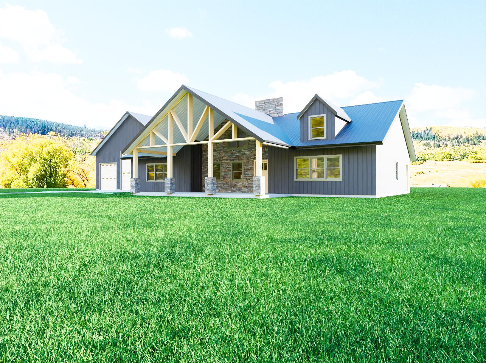 Double Master Suite Barndominium with Vaulted Shop & Hidden Pantry