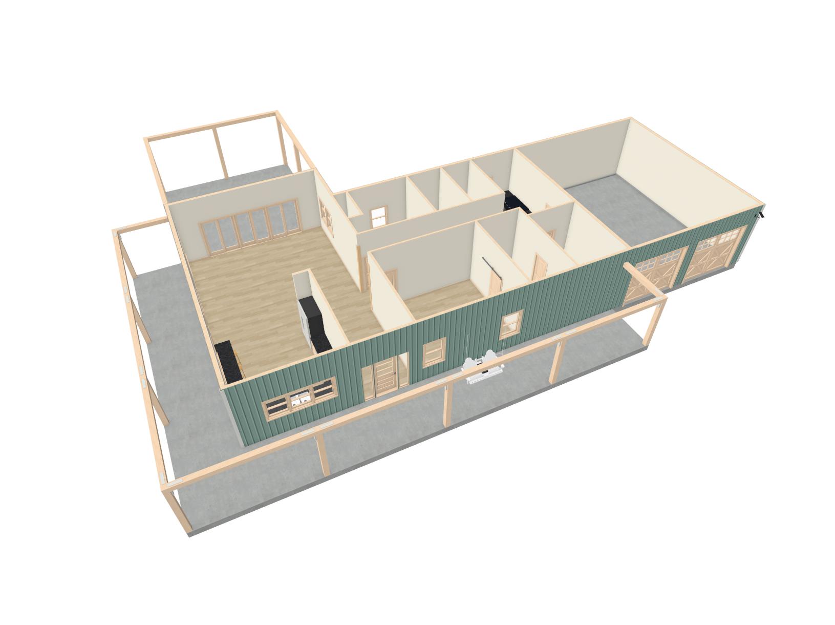  2-Bedroom 1,854 SqFt Barndominium