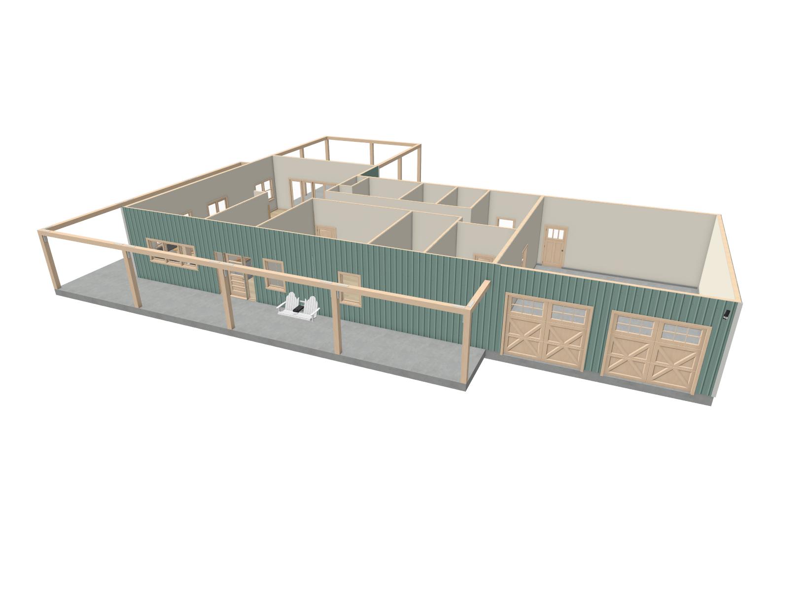  2-Bedroom 1,854 SqFt Barndominium