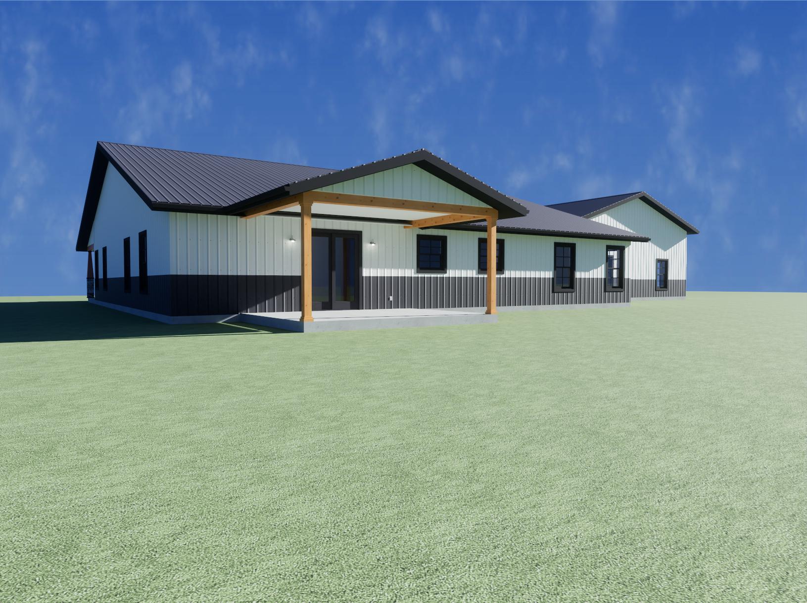Adams Barndominium – 2,752 Sq. Ft. 3-Bedroom Barndominium Floor Plan and Elevations