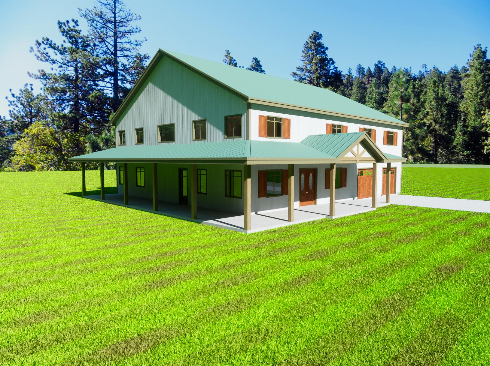 The Georgia Pine Barndominium Plan - Complete Home Design with Electrical & Plumbing