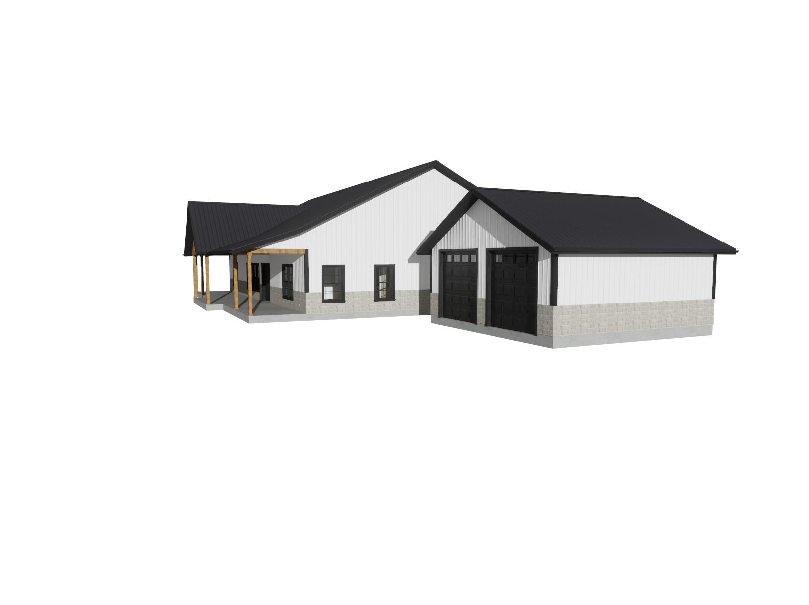 The Luke Barndominium Plan: Spacious 4-Bedroom Design with Garage