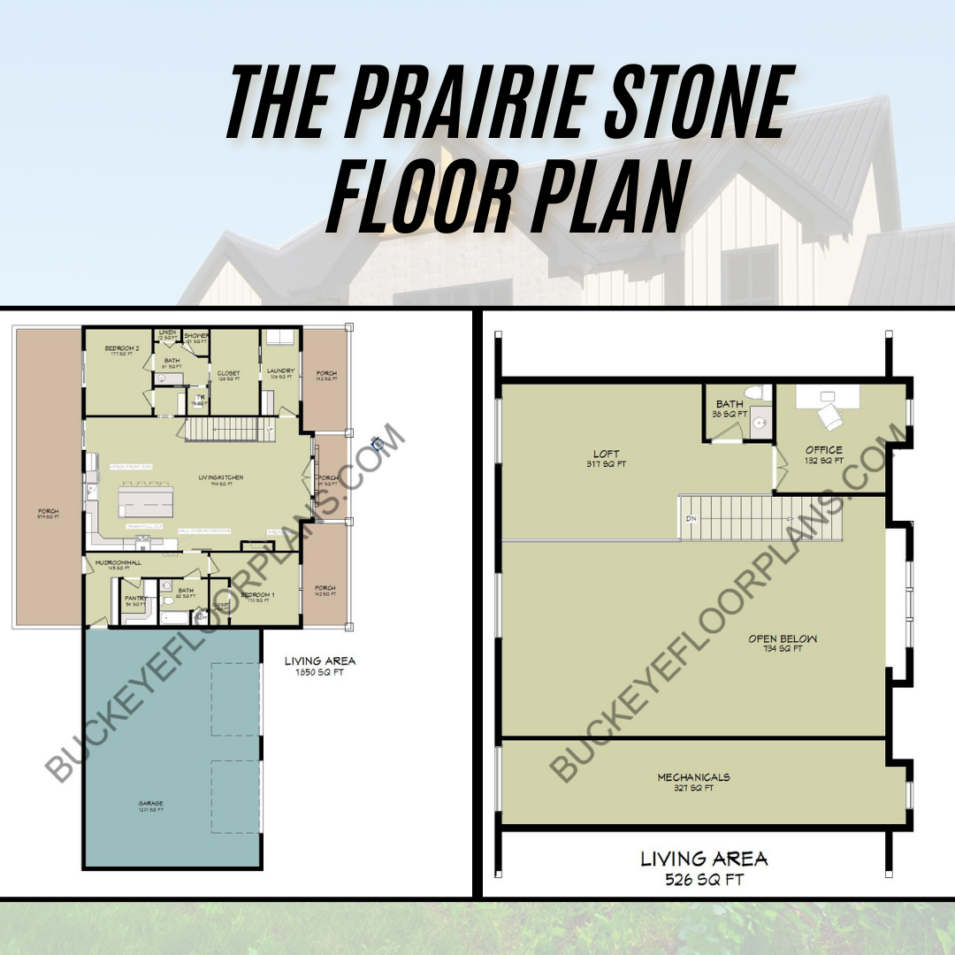 The Prairie Stone Farmhouse Plan
