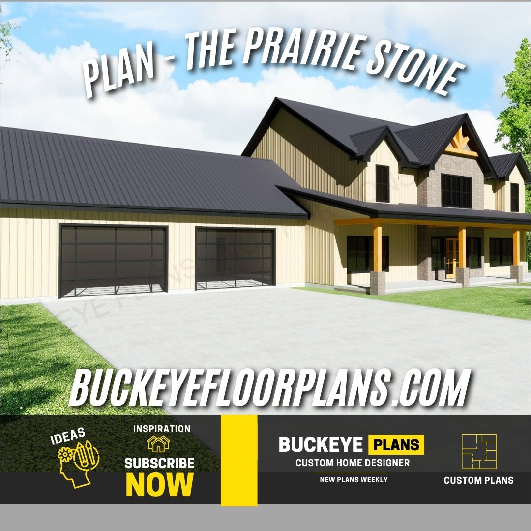 The Prairie Stone Farmhouse Plan