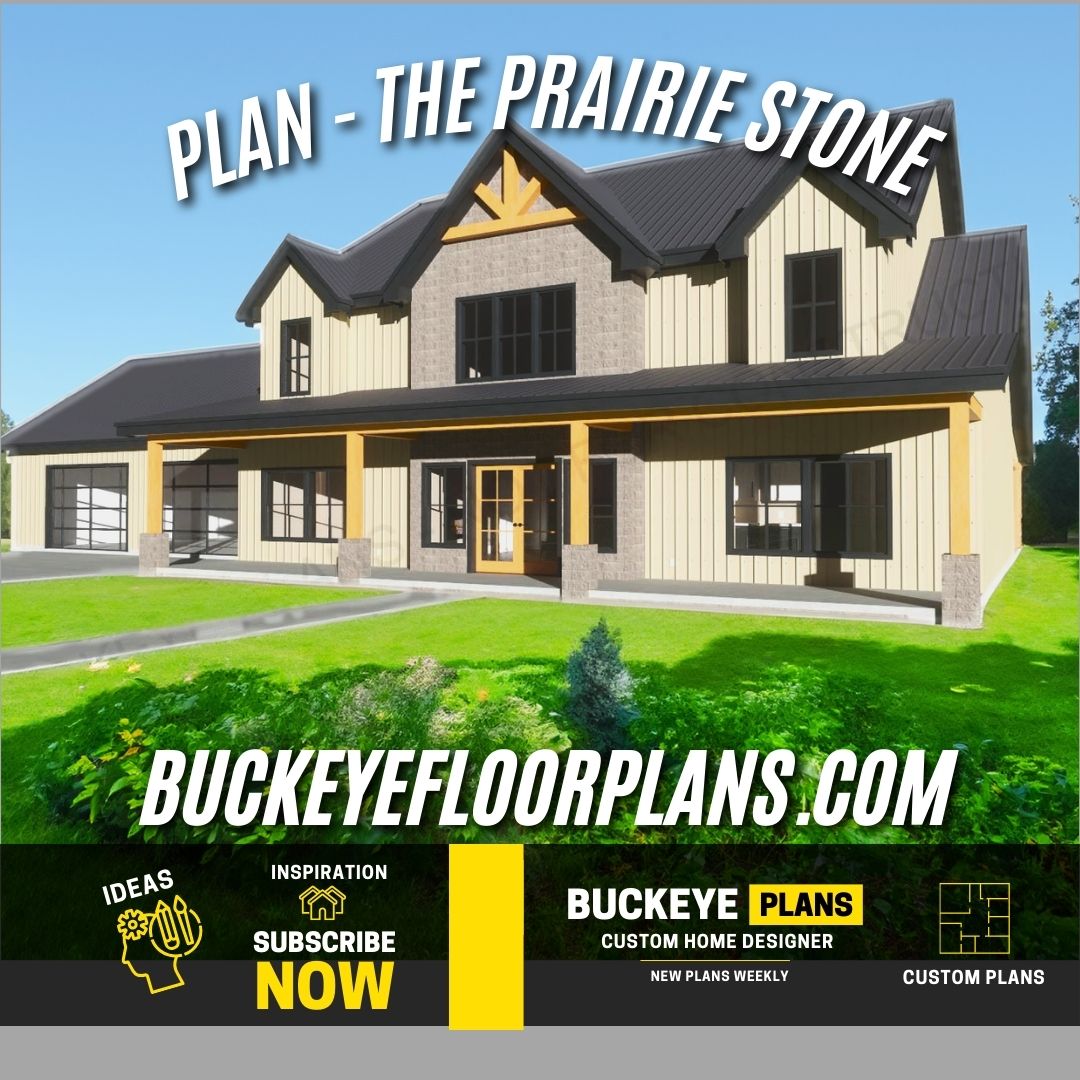 The Prairie Stone Farmhouse Plan