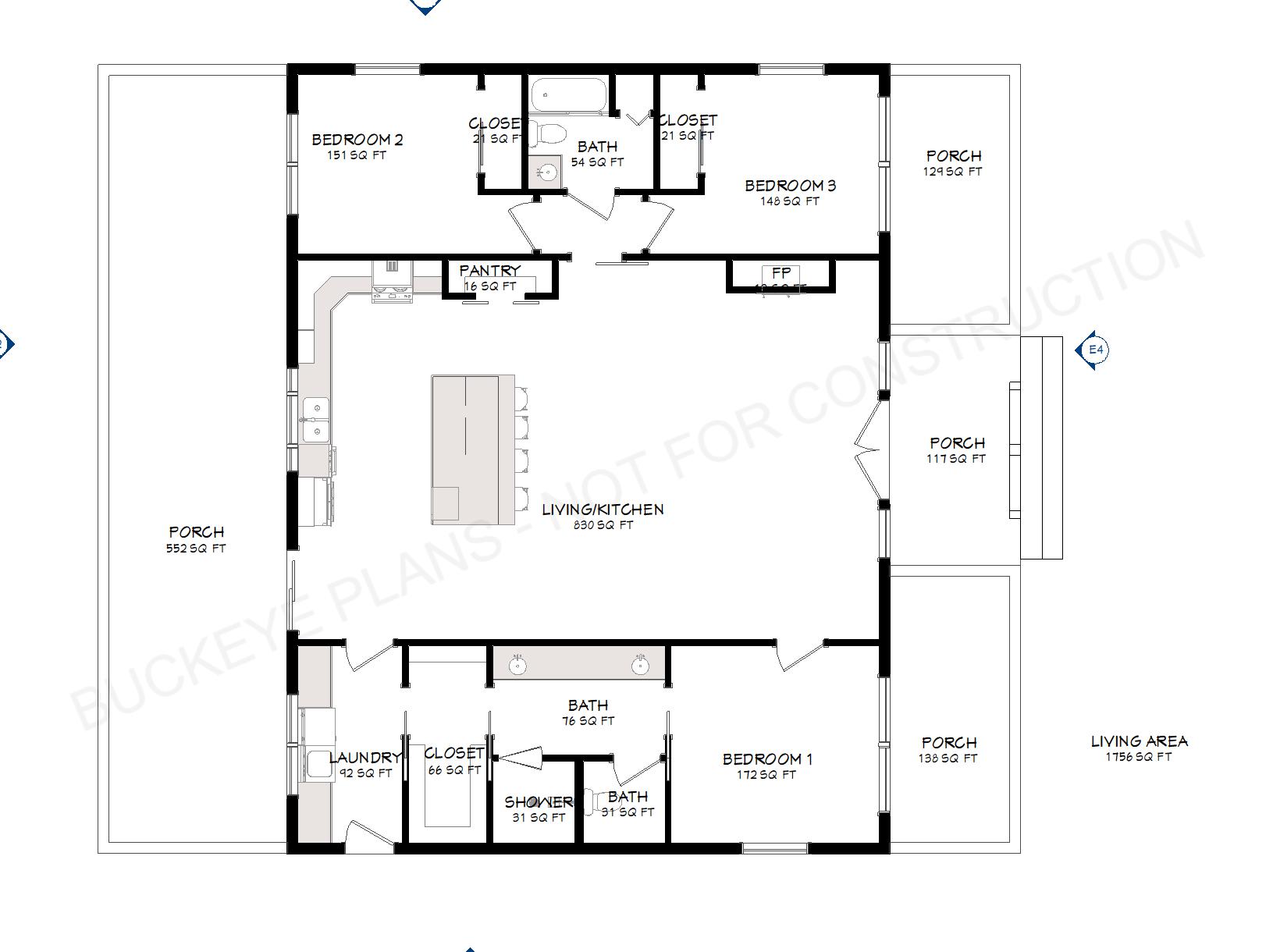 The Carolina Cypress Barndominium Plan