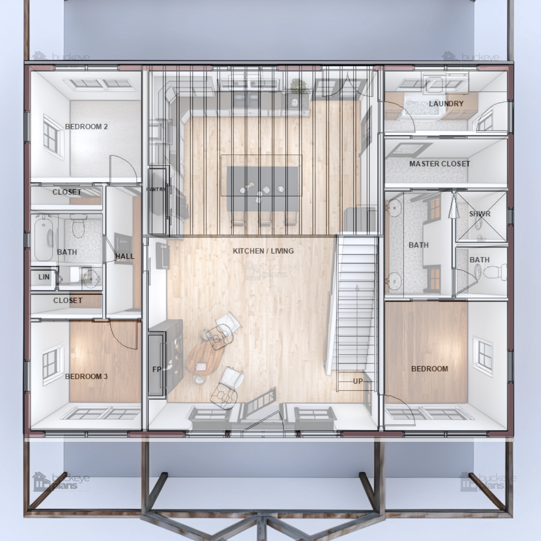 The Wildwood Barndominium Plan