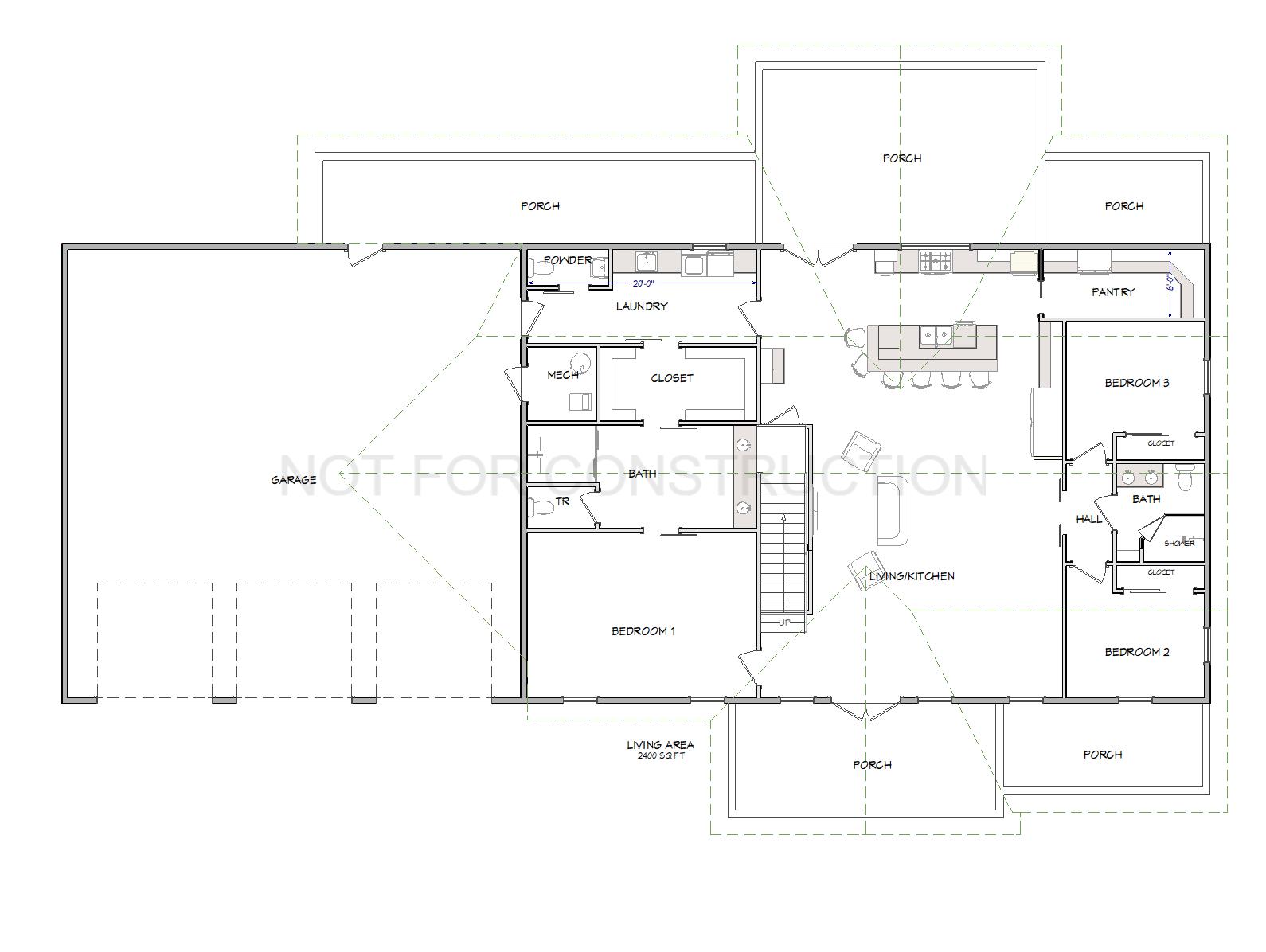 2,400 Square Foot Barndominium Plan