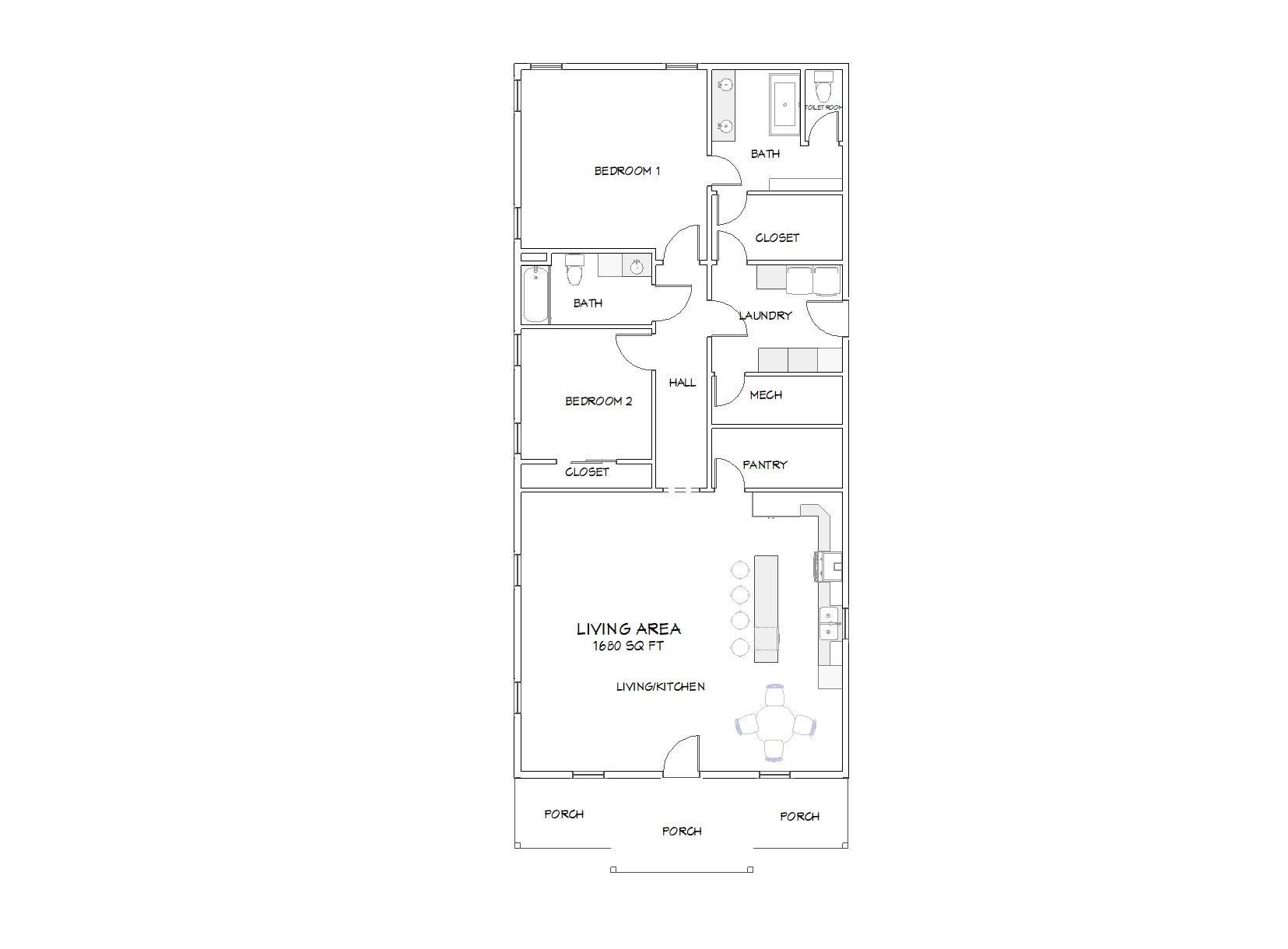 2 Bedroom by Buckeye Plans - BPW06