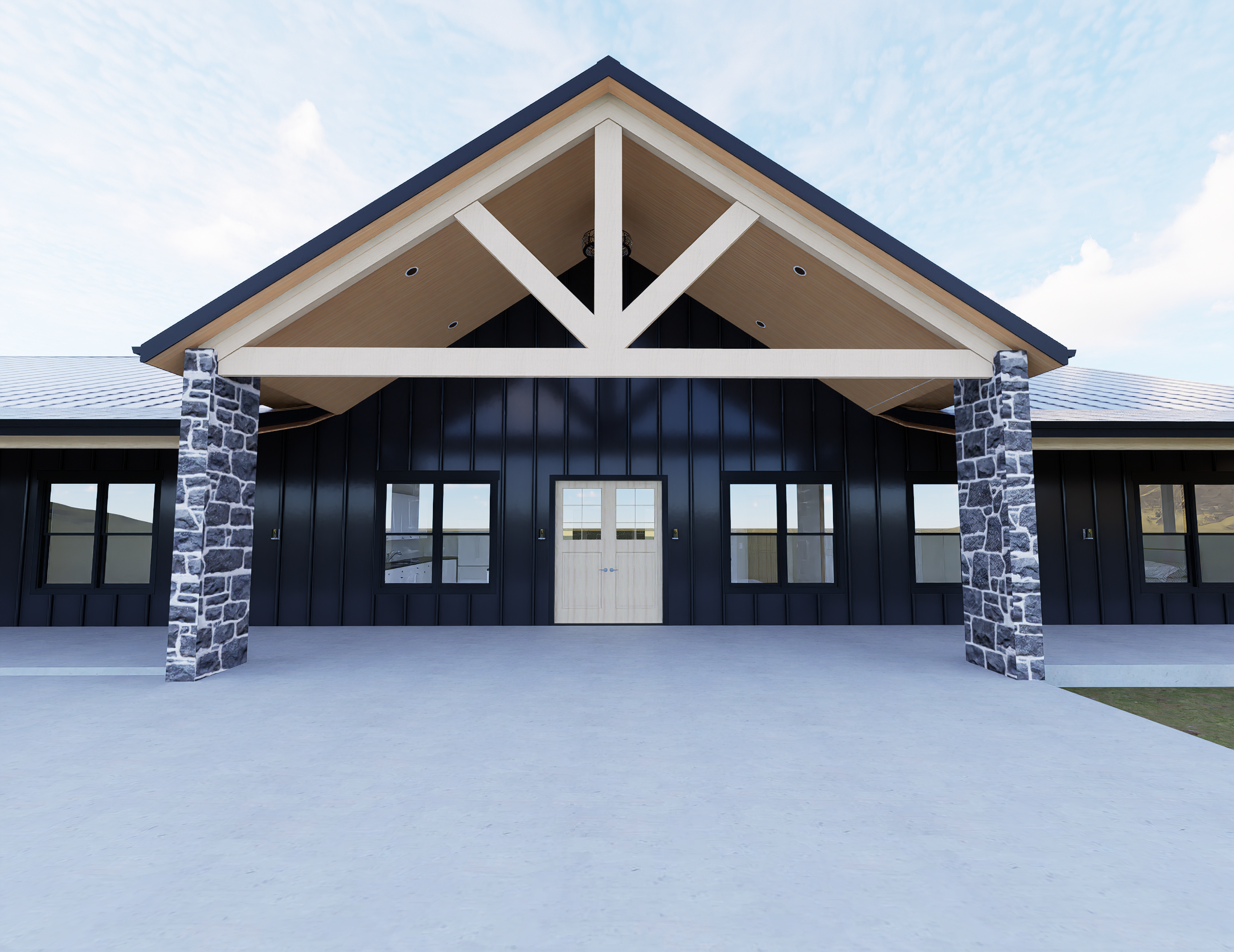 The Canyon Black Barndominium Plan