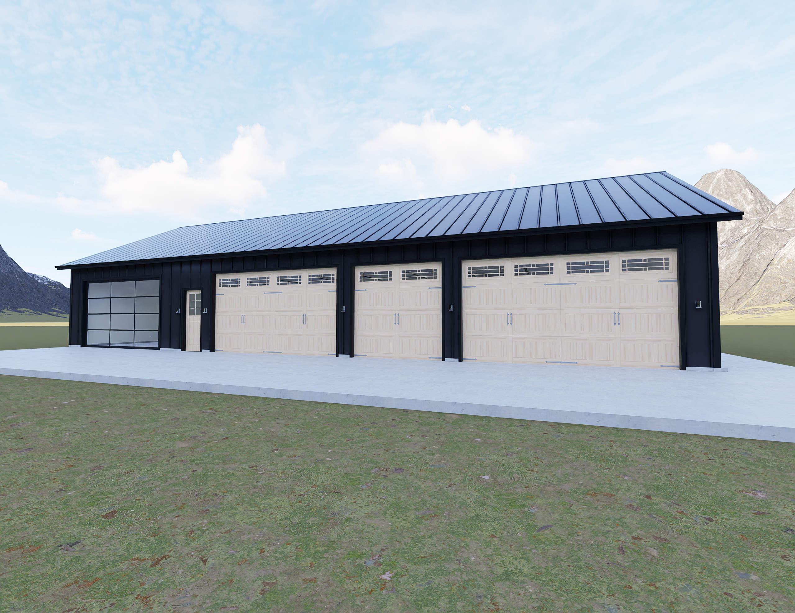 The Canyon Black Barndominium Plan 