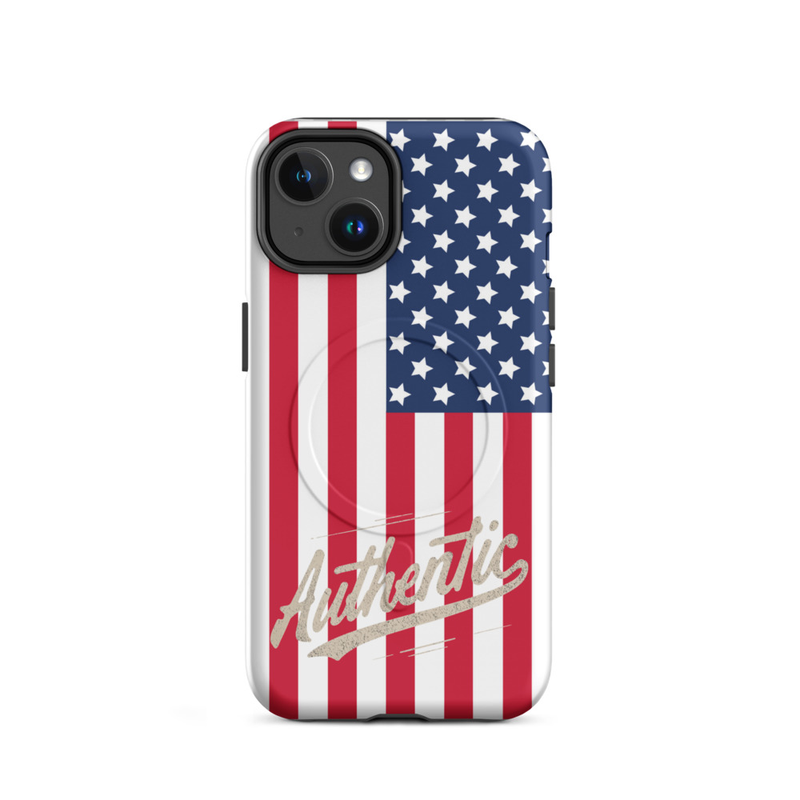 MagSafe® tough case for iPhone® - Authentic Logo and American Flag Design