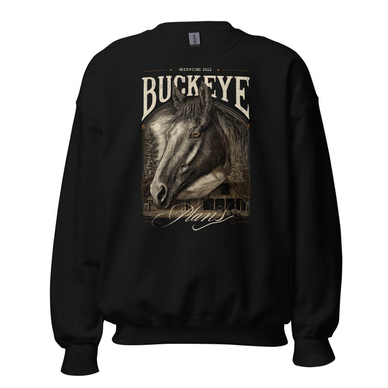 Buckeye Plans Cozy Unisex Sweater - Horse Design
