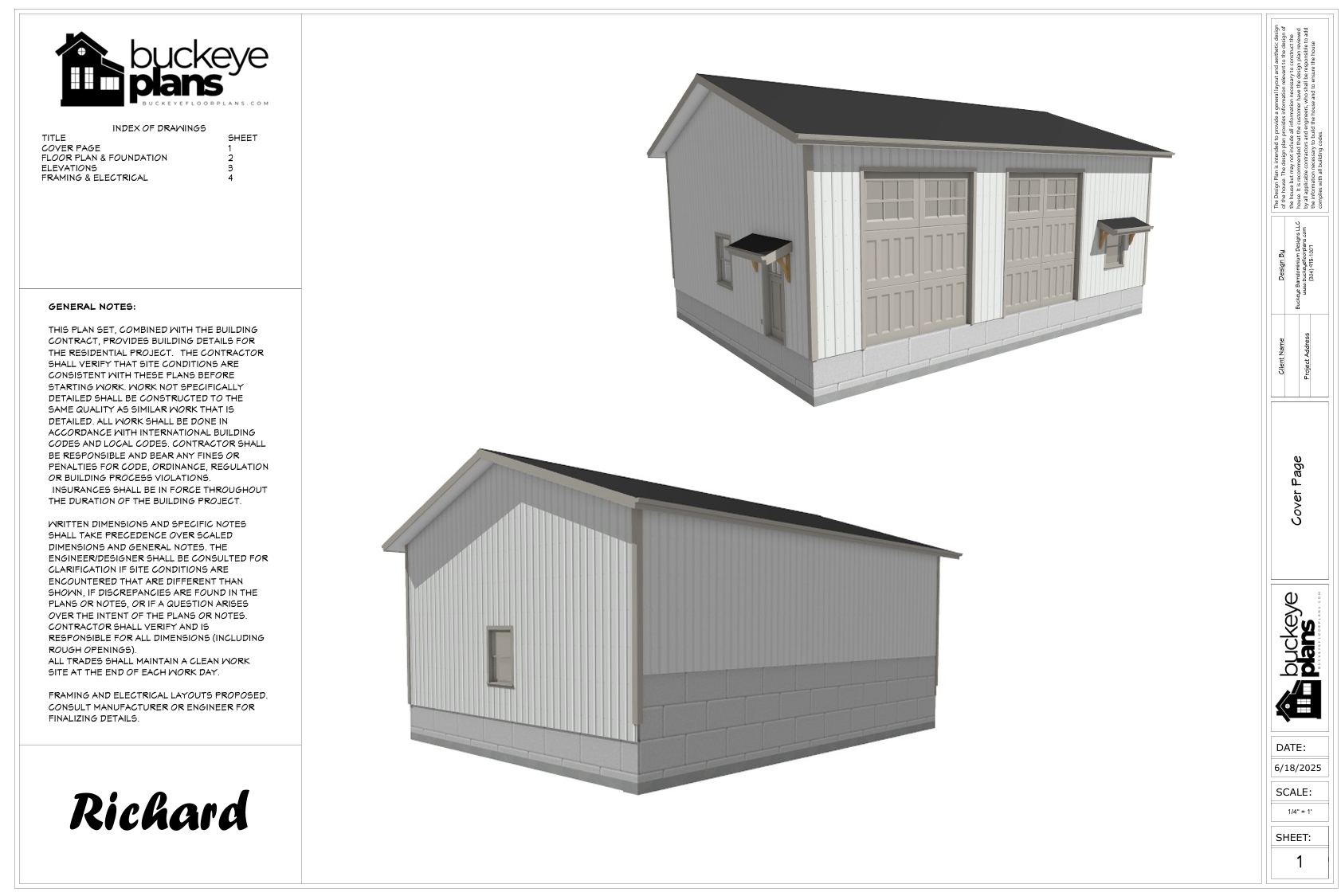30x40 Complete Garage Plan - Blue Collar Collection