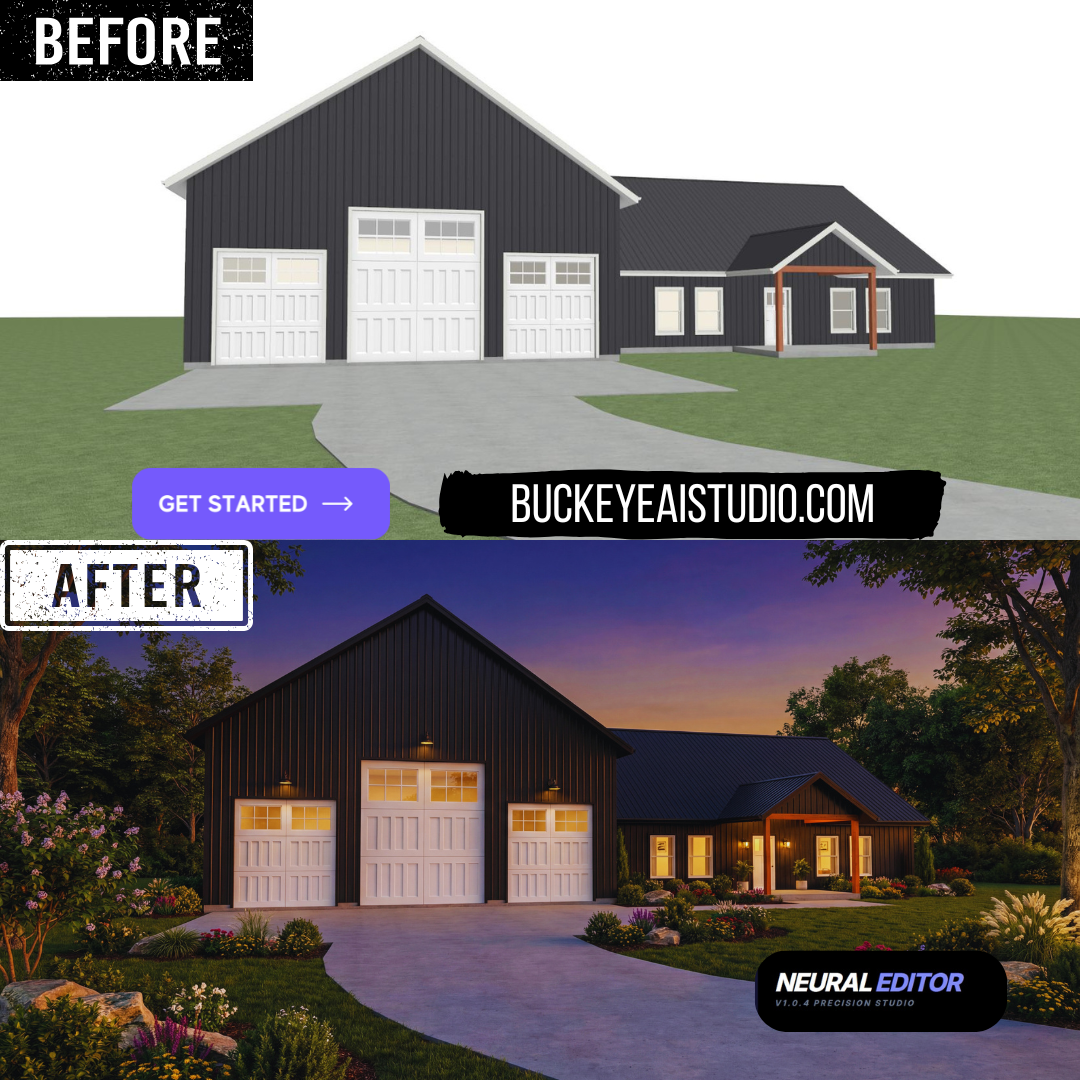 150+ BuckeyeAi Studio Prompts Barndominium Modern Farmhouse Designs Trending Interior Design Image Editing Guide AI Architecture