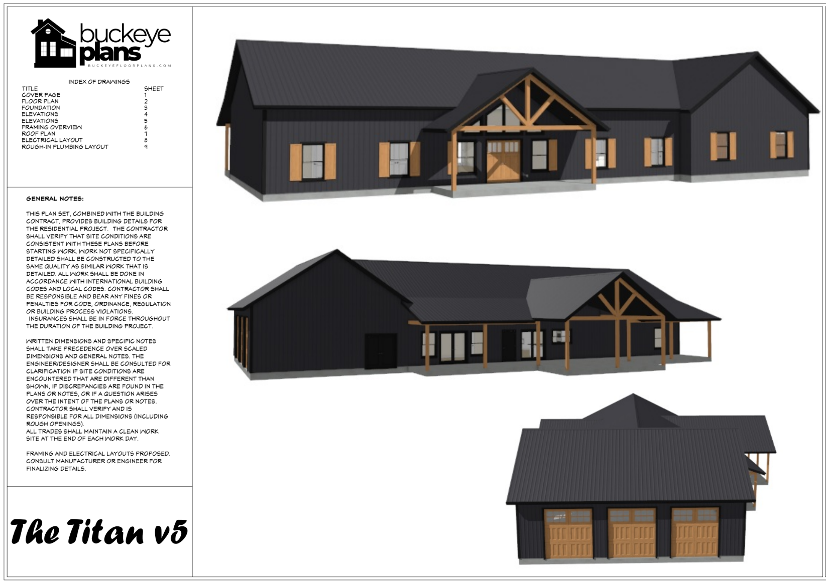 The Titan 5 Barndominium Plan - 4 Bedroom 2.5 Bath 2,871SqFt 