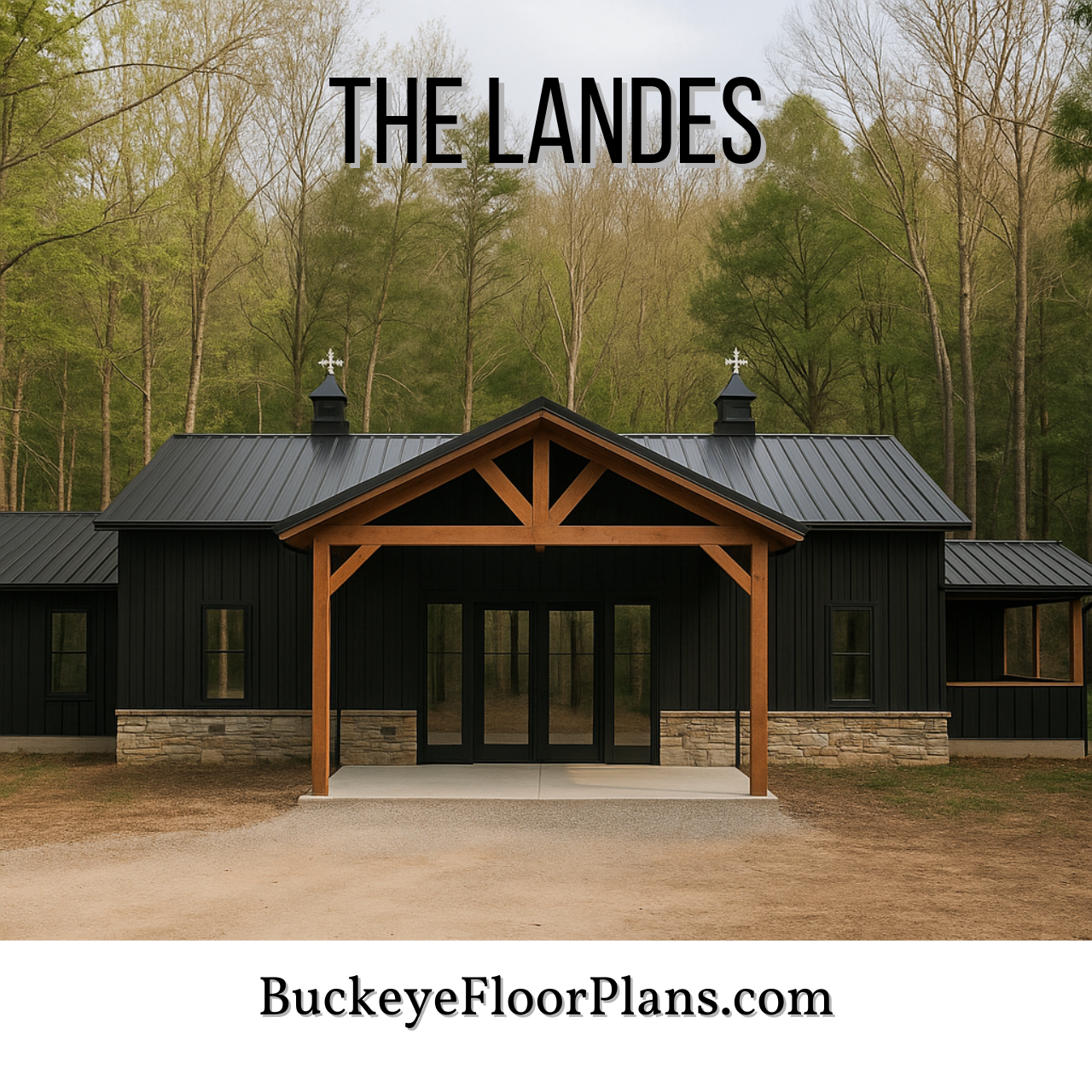 The Landes Barndominium – 3 Bedroom Modern Farmhouse Barndo Plan (1,800 SQ FT)