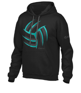 HOODIE ALGODÓN - DISEÑO - SILUETA BALON - MARCA SOBRE BRAZO DERECHO (FVC VOLLEYBALL NOEUD SPORTIF)
