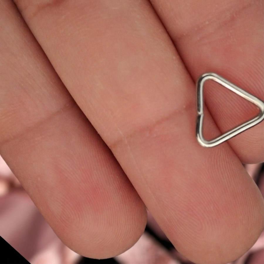 kit 5 Argolas Triangulares 1cm