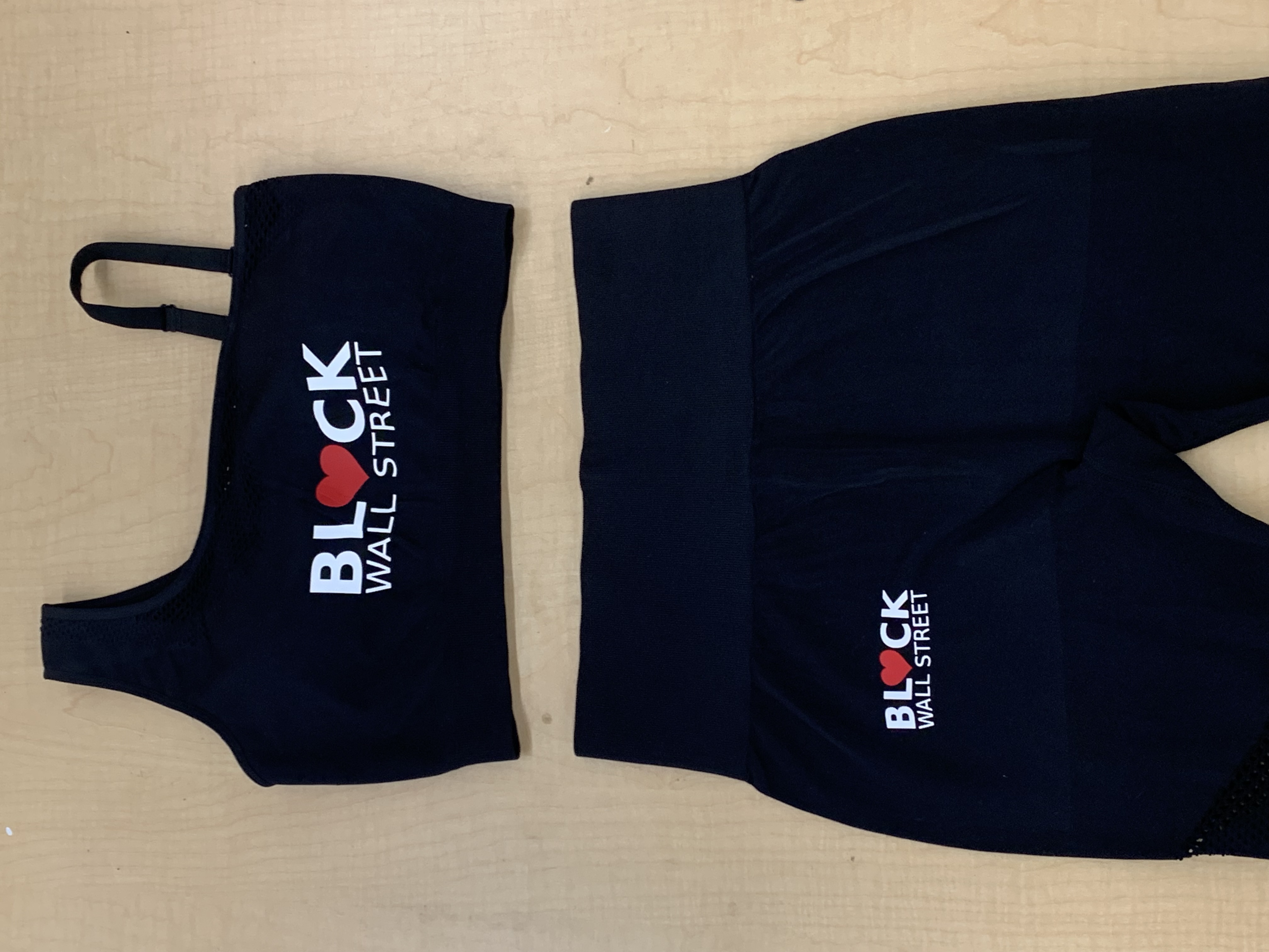 Heart Black Wall Street Swarovski active wear