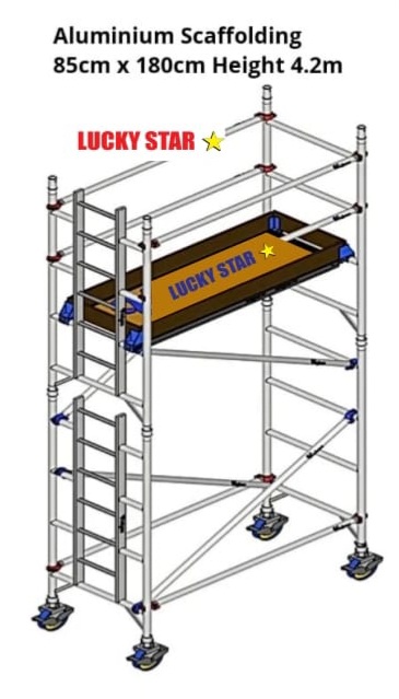 Aluminium scaffolding single width 4.2Mtrs