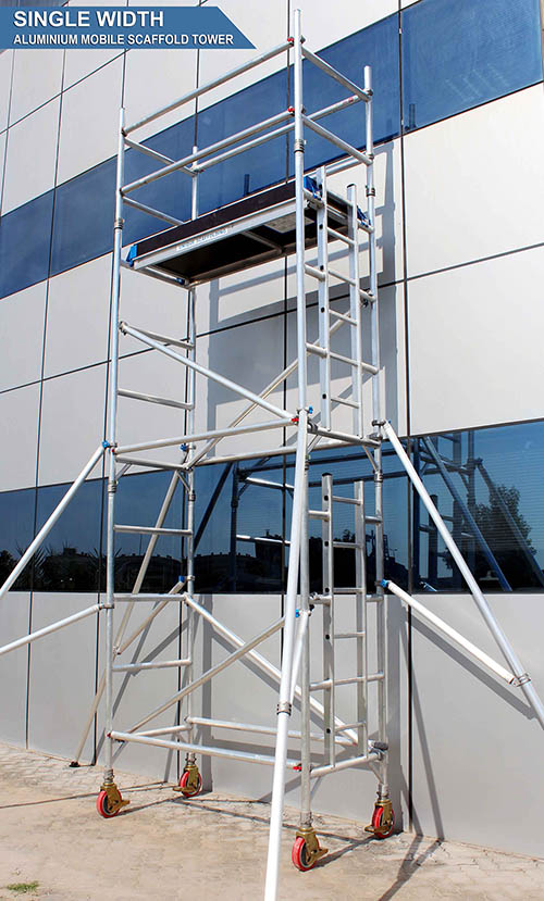 Aluminium scaffolding single width 5.2Mtrs