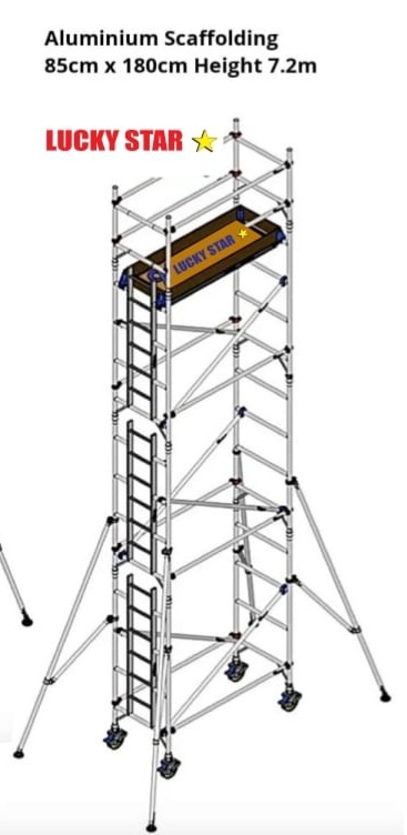 Single Width Scaffolding Tower, Aluminium, 7.2 Mtrs, 250 Kg