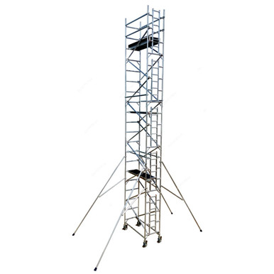 Single Width Scaffolding Tower, Aluminium, 10.2 Mtrs, 250 Kg