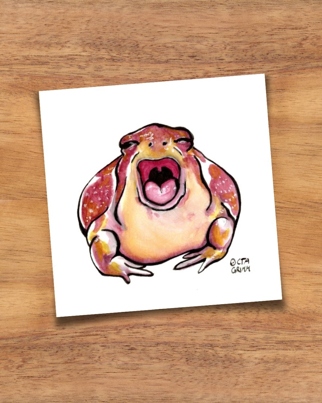 Froschkarte "Gähnhilde"