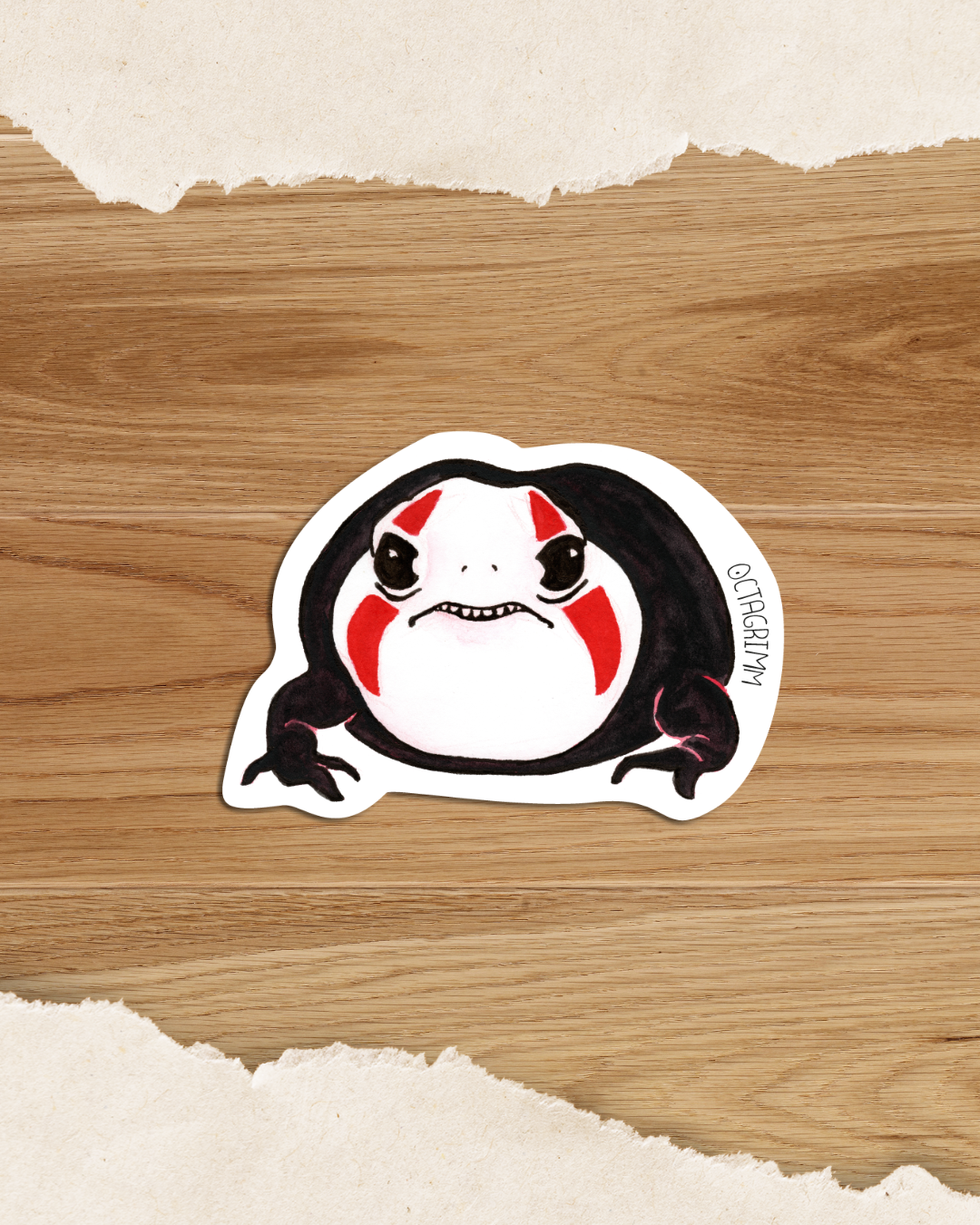 Froschsticker Omengesicht