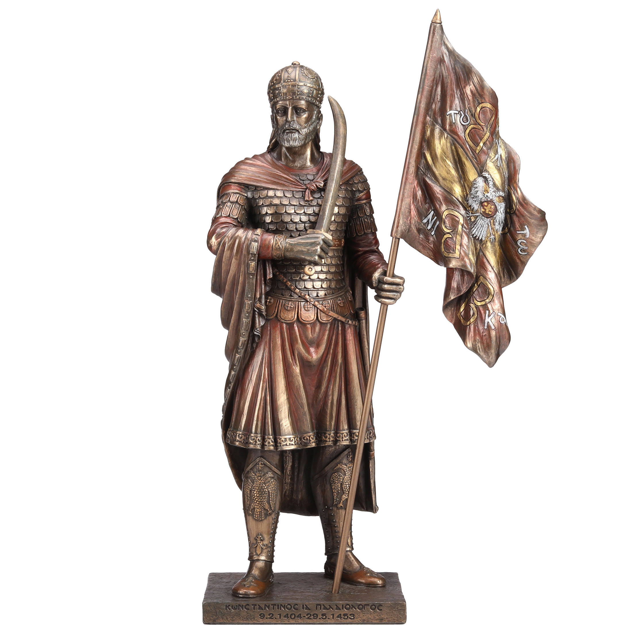 CONSTANTINE XI PALAIOLOGOS HOLDING FLAG OF BYZANTINE EMPIRE