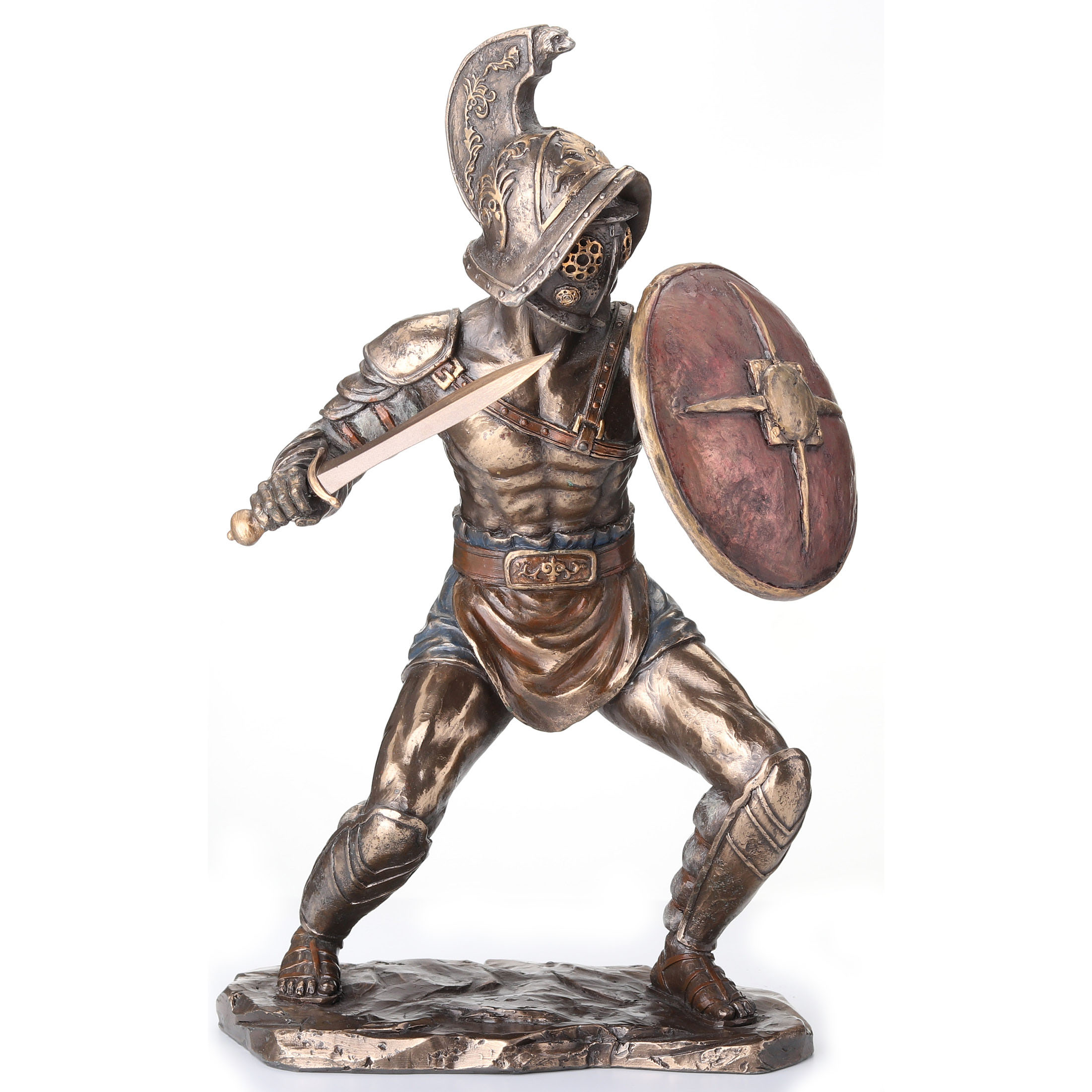 MURMILLO GLADIATOR WIELDING GLADIUS AND PARMA