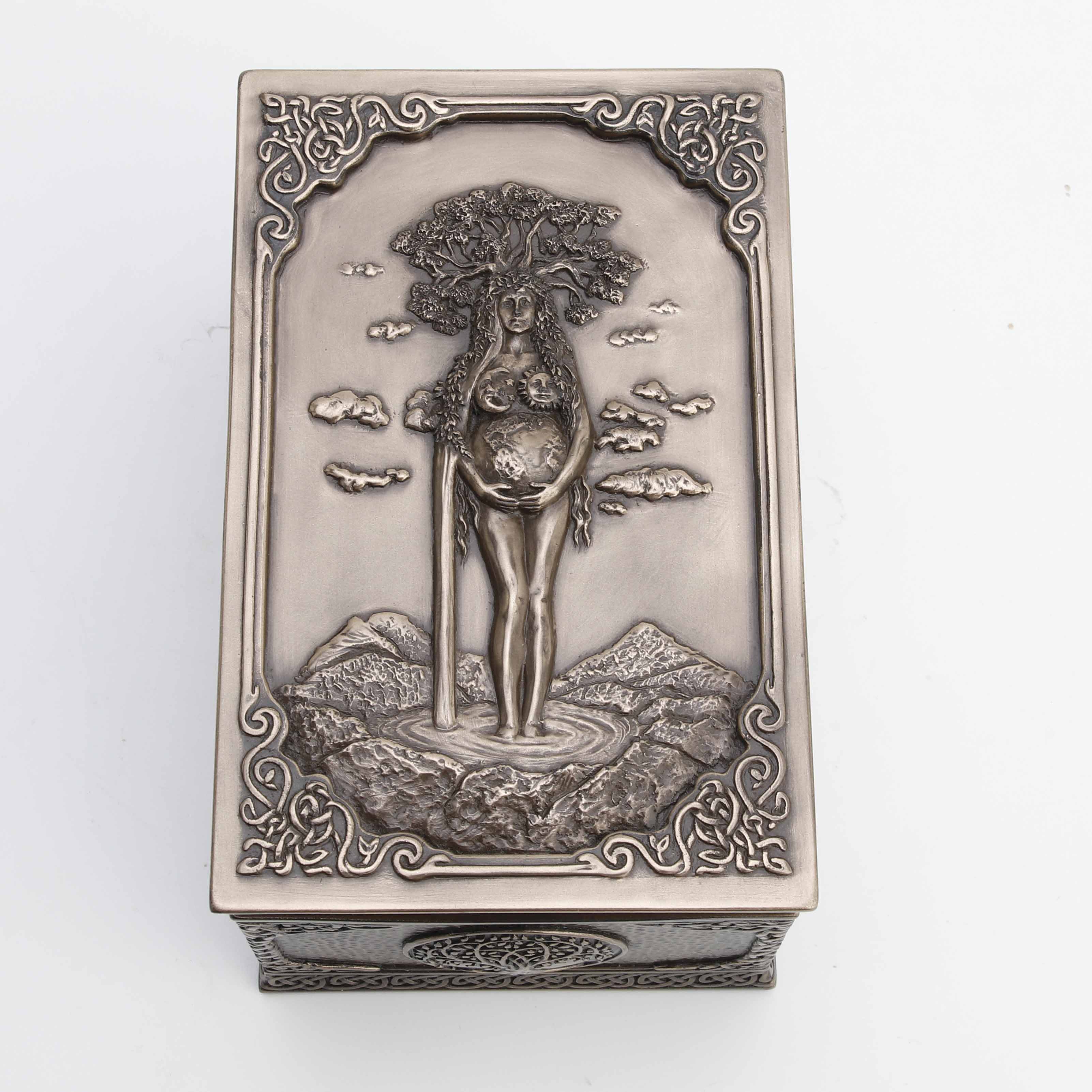 MOTHER EARTH GAIA RECTANGULAR TRINKET BOX