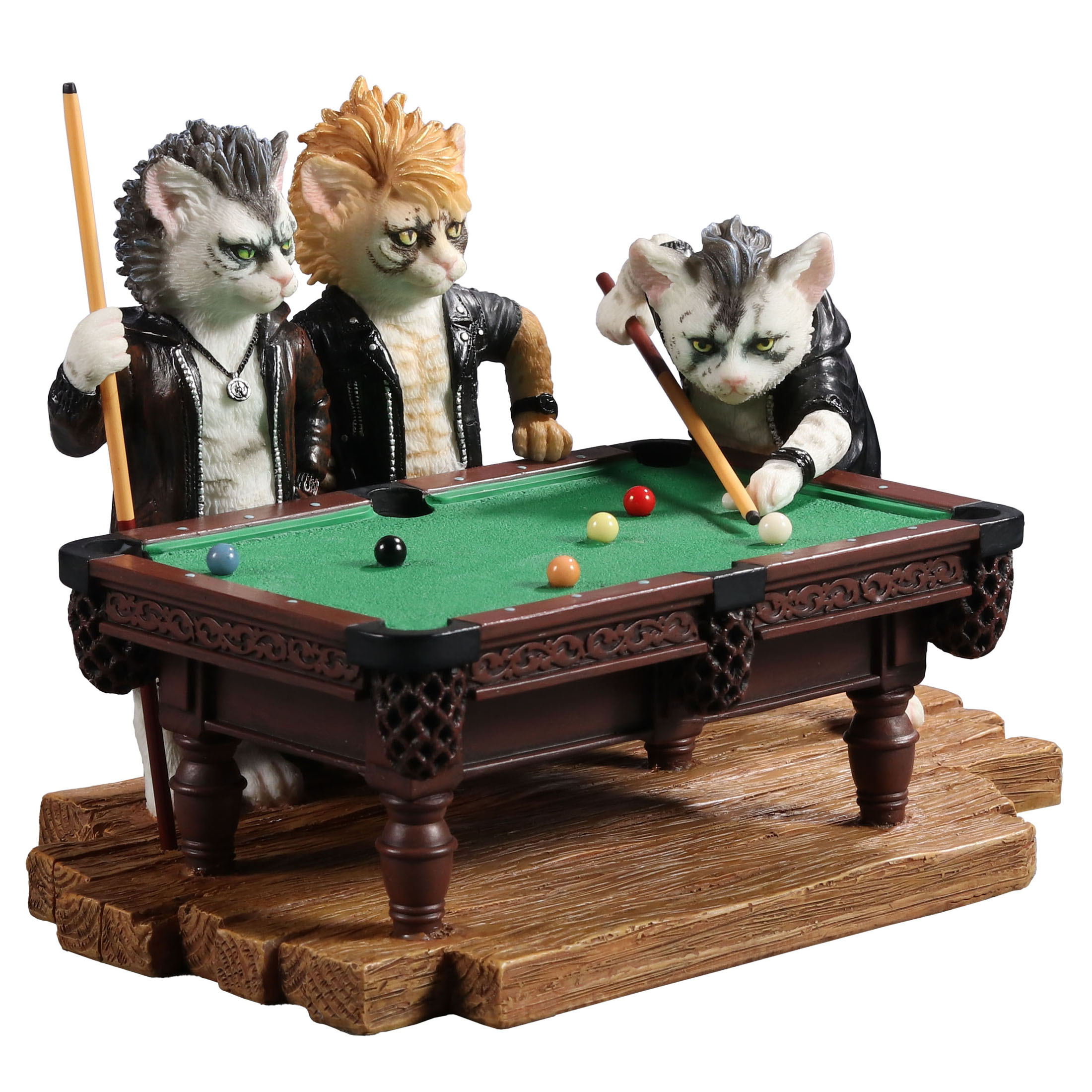 EDGY CATS PLAYING POOL