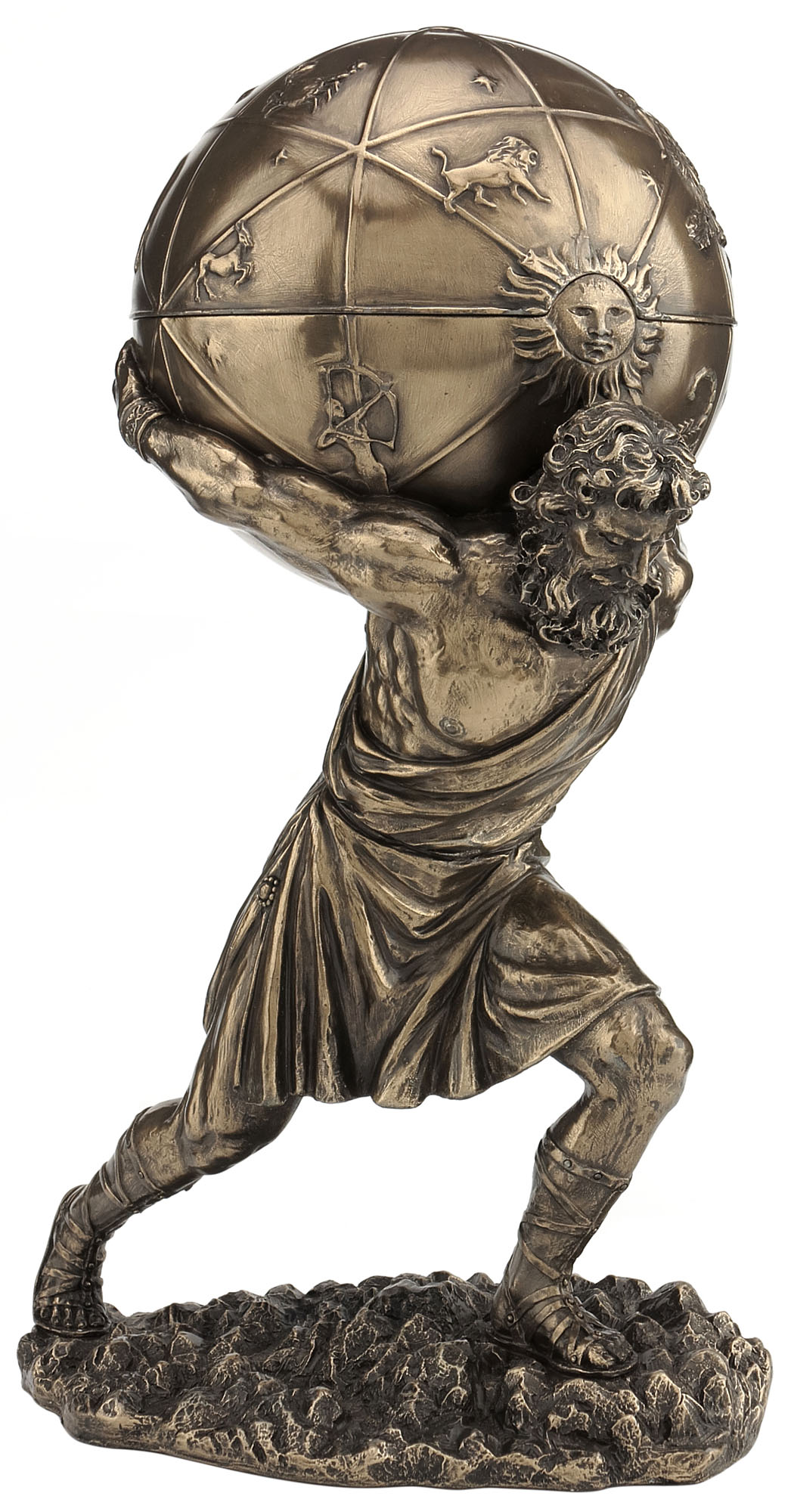 ATLAS CARRYING THE WORLD TRINKET BOX