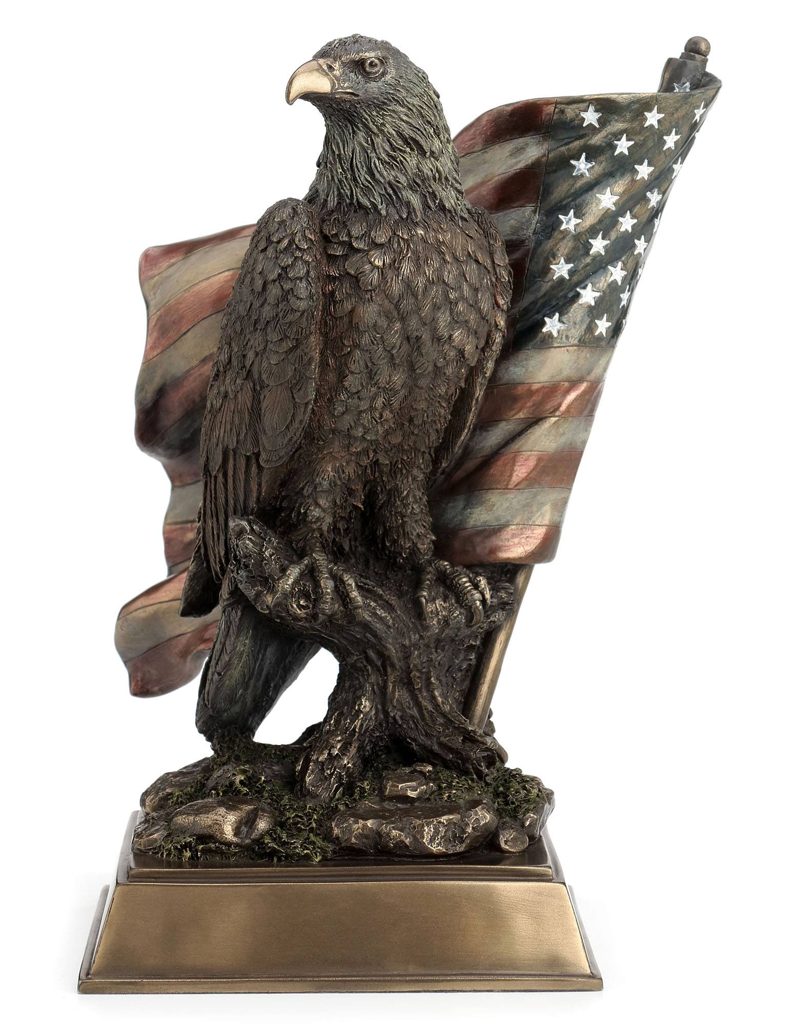 AMERICA PRIDE - BALD EAGLE PERCH ON BRANCH WITH STARS'N STRIPE